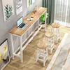 Mesa alta de pared simple, mesa estrecha comercial, mesa larga para el hogar, juego de mesa y sillas para cafeterías de té de burbujas, mesa estrecha de patas altas