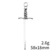 58X18mm 2.6g Plata Antigua Cosplay Serie de Armas Bidimensionales Espada Pistola Hacha de Guerra Colgante