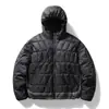 Chaqueta de plumón con capucha y patchwork para hombre FORN3, acolchado de diamantes, forro polar con cierre, ligera, cálida para invierno