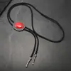 Gema de Ágata Nova Transfronteiriça Gravata Bolo Moda de Comércio Exterior Corrente para Camisa Gola Bolo Corda Colar de Couro Gravata