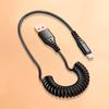 Cable de datos de resorte para Apple Huawei vivo Android Xiaomi OPP0 carga flash tipo C cable de carga rápida para automóvil