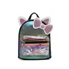 Mochila Fofa de Orelhas de Gato Atacado Moda Lantejoulas Coloridas Bolsa Transparente Rachada Bolsa Infantil