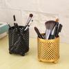Atacado Nordic Round Gold Metal Iron Beauty Makeup Tools Penteadeira Escova de Cosméticos Armazenamento de Barril de Armazenamento de Barril de Armazenamento Caixa