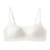 Sutiã Meia-Taça Invisível Sem Costura para Seios Pequenos, Decote Quadrado Profundo, Lingerie Decotada Baixa para Mulheres, Estilo Fino de Verão