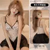 Lencería con Tema Floral, Camisola Sexy para Dormir, Puro Deseo Cuello en V Profundo Revelando el Escote, Ropa de Dormir Sexy Seductora para Mujeres A587