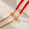 Pulsera para Pareja Año Nuevo 2022 Sonido de Agitar Little Red Book Cuerda Roja de la Fortuna Doble Cara Pulsera de Acero de Titanio Oro Rosa Venta al por Mayor