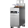 Freidora Eléctrica Vertical Comercial con Elevador Automático para Pollo Frito y Brochetas, Freidora Eléctrica de Doble Tanque de Un Solo Cilindro de Gran Capacidad