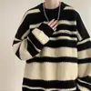 Suéter Chaqueta de Punto Otoño e Invierno 2025 Nuevo Suéter Juvenil para Niños Casual Holgado Rayado de Punto