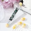 Caneta Esponja Única com Ponta de Esponja Cravejada de Diamantes Transfronteiriça Caneta de Esfumar para Nail Art Dupla Face Caneta Esponja de Esfumar Única 4 Reposições