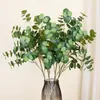 Plantas Verdes Simuladas, Hojas de Eucalipto, Decoración de Interiores, Adornos para Sala de Estar, Paisajismo de Paredes con Plantas, Hojas de Dinero, Hojas Simuladas al por Mayor