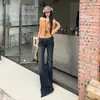Jeans de Pierna Acampanada Micro con Bolsillos Traseros de Diseño Remachado Retro Americano 2026 Favorecedores Pantalones Acampanados Hot Girl para Mujer
