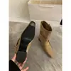 Botines retro de diseño de nicho nuevo estilo coreano 2025, botines western de punta cuadrada pequeña, botines de media caña, botines para mujer