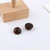 Accesorios para joyería hechos a mano DIY Corea del Sur madera maciza polígono geométrico perforado mitad píldora pendientes colgantes material accesorios
