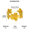 Pulsera Ancha de Metal Chapado en Oro Estilo Nuevo Europeo y Americano de Margarita para Mujeres Joyería de Mano de Planta con Flores Pulsera con Forma de Mariposa Corazón Venta al por Mayor