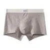 Pacote ÚnicoPrimavera e Outono Nova Roupa Íntima Masculina Cor Sólida Algodão Cintura Média Tamanho Grande Confortável Respirável Boxer Brief Masculino