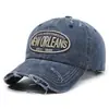 Gorra de Béisbol Vintage con Bordado de Letras, Ala Ancha, para Primavera y Otoño, Versátil, Lavada, Protector Solar