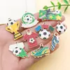 Fútbol Copa del Mundo Deporte Colgante de Aceite Goteante Accesorios de Joyería de Aleación DIY Colgante de Collar Llavero Insignia Conmemorativa