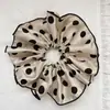 Elástico de Cabelo Coreano de Bolinhas Grandes para Rabos de Cavalo, Alta Elasticidade, Corda de Cabelo Não Danifica, Scrunchie Moderno