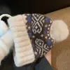 Chapéu de Lã Jacquard Fair Isle Chapéu de Tricô para Mulheres Quente de Inverno para Viagem ao Ar Livre Chapéu Quente de Lã com Proteção para Orelhas