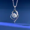 Collar de Plata de Ley S925 Collar de Moissanita Que Hace Palpitar Tu Corazón Cadena para Clavícula Regalo de San Valentín para Novia Venta al por Mayor de Fábrica