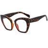 Montura de Gafas Ojo de Gato Europeas y Americanas a la Moda Trendy Asimétricas Elegantes Ins Gafas de Espejo Plano para Mujer Gafas Cruzadas Anti Luz Azul 395
