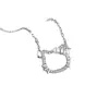 2022 Nuevo Colgante Coreano de Cabeza de Gato con Lazo de Perlas, Lindo y Elegante, Tachonado de Diamantes, Regalo para Novia o Mejor Amiga, Collar
