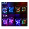 Taza emisora de luz que vierte agua sobre agua de luz fría de inducción brillante Taza de agua con luz colorida Taza con flash LED Barra de taza Copa de vino KTV