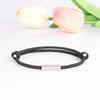 2022 nuevo brazalete ajustable simple de acero inoxidable con cuerda elástica de goma para hombre y mujer, cuerda de mano, joyería al por mayor, grabado
