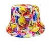 Sombrero de Pescador Estilo Hip-Hop Transfronterizo, Reversible, Unisex, Sombrero para el Sol para Exteriores, Sombrero de Cubo Estampado Versátil de Moda