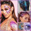 Amazon Traje de 12 Colores Gel con Lentejuelas para Cara, Cuerpo, Ojos Láser Brillo Gel Alto Brillo Maquillaje para Escenario de Actuación Infantil