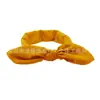 Diadema linda y suave con orejas de conejo estilo europeo y americano, banda para el cabello con nudo de tela de color liso, elástica de algodón, para maquillaje, lavado de cara, sujeción de cabello para mujeres