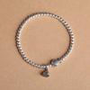 Peixes Brincando entre Folhas de Lótus Pulseira S925 para Mulheres, Estilo Versátil e Fresco, Presente Perfeito para uma Melhor Amiga, Pulseira de Prata Pura com Caractere Chinês "Fu"