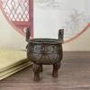 Atacado de incensário de cobre antigo, incensário de tripé da Dinastia Zhou Ocidental antigo com padrão de animal na fachada, decorações para casa, ornamentos de inauguração