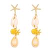 Pendientes de concha dorada y estrella de mar para vacaciones en la playa europeos y americanos Pendientes Pendientes para mujer Pendientes de comercio exterior transfronterizos Venta al por mayor