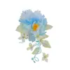 Nuevo diseño original hecho a mano horquilla de flor de seda azul degradado estilo antiguo para maquillaje y peinado Hanfu