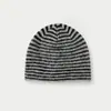 Gorro de Punto Rayado Cepillado Hecho a Mano de Mezcla de Lana para Mujer, Turbante Sencillo Estilo Coreano para Otoño e Invierno