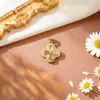 Colgante de trébol de cuatro hojas con diamantes completos, estilo vintage, resistente, colgante de circonita cúbica colorida, accesorios para collar y pulsera DIY, lujo ligero, flor tachonada de diamantes