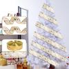 2 m Cinta Bronceada Dorada Nota Cinta Estrella de Cinco Puntas Colgante Decoración Árbol de Navidad Cinta para Empaque de Regalo de Navidad