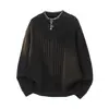 Otoño 2026 Nuevo Suéter Chaqueta de Punto para Hombre de Alta Gama Estilo Coreano Moderno para Adolescentes con Cuello Henley Bordado y Tacto de Lujo