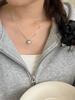 Collar con colgante geométrico brillante de hueso de serpiente con diseño de gota de agua de plata esterlina S925 de Onihan, cadena de hueso de serpiente de viento frío con nicho