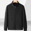 Jaqueta de Lã Comércio Exterior Primavera Outono Casual Gola Alta Cardigan Masculino Acolchoado Outono Inverno Jaqueta da Moda Masculina