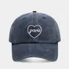 Boné de Baseball Vintage Lavado Paris Transfronteiriço Boné de Algodão Lavado Bordado em Inglês Chapéu Esportivo Casual Masculino e Feminino