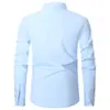 Camisa popular de comercio exterior para hombre, manga larga, color liso, tallas grandes para hombre, fácil de cuidar, mezcla de algodón, top casual de negocios para hombre
