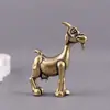 Latón Puro Doce Signos del Zodiaco Cabra Linda Pequeña Decoración Retro para el Hogar Escritorio de Oficina Mascotas de Té Artesanías Adornos