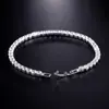 Pulsera de Circonita de 4 mm de Hip-Hop Europeo y Americano Transfronteriza para Hombres y Mujeres, Pulsera de Piedras Preciosas, Pulsera de Tenis de Moda Más Vendida en Amazon
