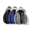 Chaqueta informal de algodón con capucha y cuello de piel extraíble para hombre, nueva chaqueta de invierno japonesa de 2024, con acolchado de algodón, talla grande