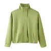 Ropa de Mujer Transfronteriza al por Mayor 2026 Nuevo Estilo Europeo y Americano Sencilla Casual Moda Cremallera Cuello Alto Manga Larga Chaqueta Abrigo