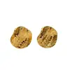 Pendientes Redondos Europeos y Americanos Transfronterizos con Textura Dorada Hielo Triturado, Pendientes de Botón Metálicos de Moda de Lujo Ligero con Textura Irregular