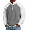 Chamarra Deportiva Casual Simple de Manga Larga para Hombre con Cuello Alto con Cremallera y Bloques de Color Color Waffle Estilo Nuevo Europeo y Americano Transfronterizo Sudadera para Hombre