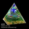 Transfronterizo 6cm Cristal Natural Letra Dorada Adorno Decorativo de Escritorio para el Hogar Pirámide de Resina para Chakra Yoga Meditación